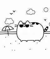 Pusheen Coloring Pages Cat Printable Kids sketch template