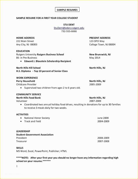 First Job Resume Template Free Of First Job Sample Resume Sample