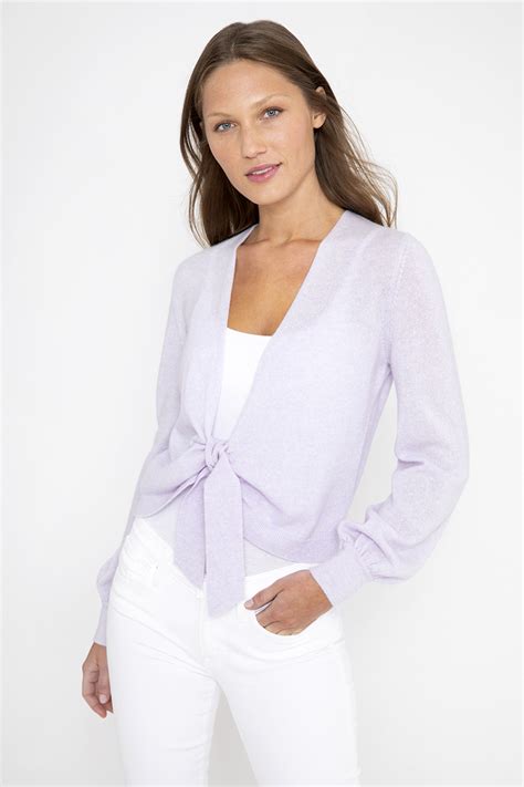 tie front cardigan kinross cashmere