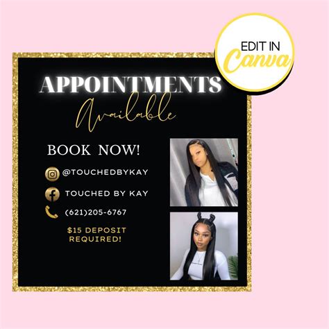 appointments  appointment  flyer canva etsy   salon business cards