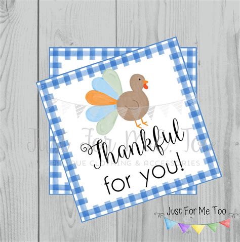 thanksgiving printable tags instant  thankful   turkey