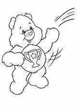 Coloring Pages Care Bears Champion Tocolor Bear Clouds Catching Shaped Heart Place Color sketch template