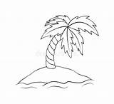 Lokalisiert Insel Isola Illustrazione Abbandonata Isolata Profilo Palme Verlassene Entwurfsillustration Malbuch Weißem Vektorillustration Wei Isle Deserted sketch template