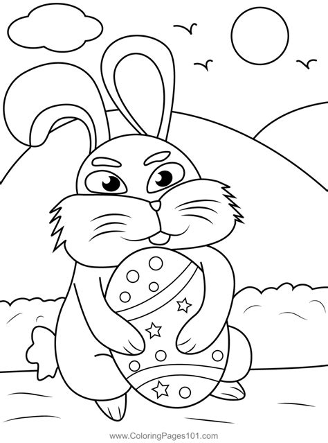 bunny  easter egg coloring page  kids  easter printable