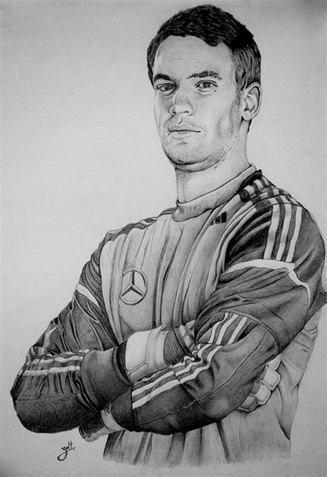 manuel neuer pencil portrait  pantone canvas gallery