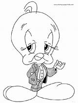 Coloring Pages Tweety Cartoon Color Printable Character Print Kids Sheets Characters Found sketch template