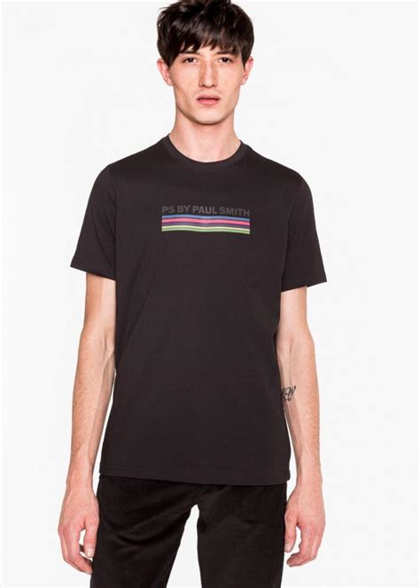 t shirts black paul smith cycle stripe print organic cotton t shirt