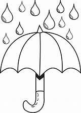 Coloring Raindrops Pages Clipart Spring sketch template