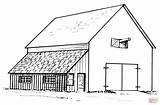 Coloring Pages Barn Printable Lean Drawing sketch template