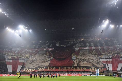 milan supporters celebrate  years   italian ultras group