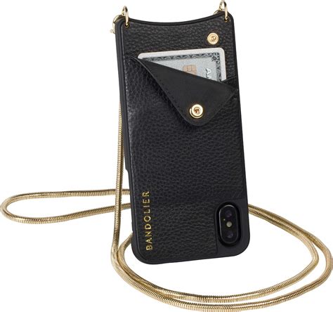 bandolier belinda phone case purse compatible  iphone  gold tone hardware cross body
