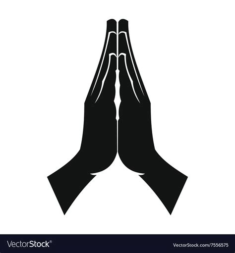 praying hands black simple icon royalty free vector image