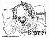 Pennywise Coloring Pages Teeth Printable Draw Drawing Print Colouring Too Tutorial Prints sketch template