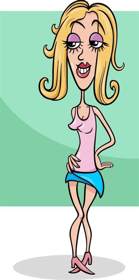 funny young woman cartoon character  vector art  vecteezy