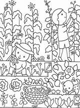 Coloring Kids Pages Gardening Colouring Print sketch template