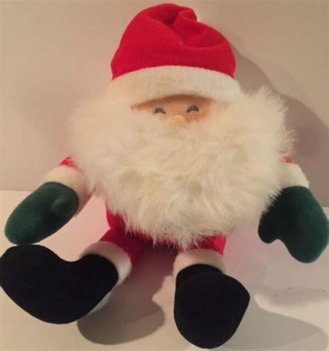Vintage 1986 Hallmark 12” Bushy Beard Santa Christmas Plush Sewn Toy