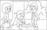 Coloring Meeting Pages Kids Friends Friendship Color Getcolorings Popular sketch template