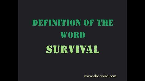 definition   word survival youtube