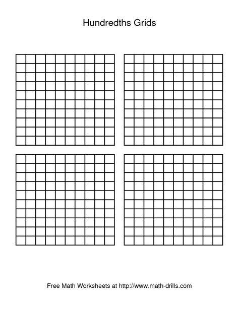 hundredths grid  nice   teaching hundreds chart