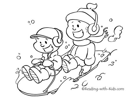 winter activities coloring pages coloring pages