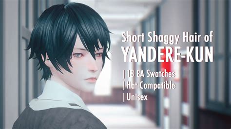yandere kun short shaggy hair sims  hair male sims  anime sims hair