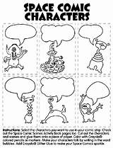 Comic Coloring Characters Pages Space Crayola Strip Book La Bubble Color Superhero Character sketch template