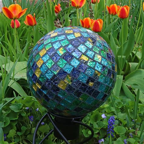 Sunnydaze Mosaic Gazing Globe Glass Garden Ball Outdoor Lawn And Yard