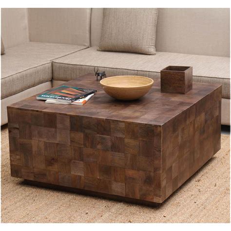modern rustic furniture solid wood  square coffee table