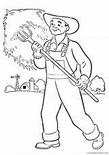 Coloring Pages Community Career Helpers Farmer Workers Coloring4free Printable Color Getcolorings Farm Related Posts Template sketch template