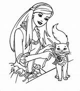 Barbie Coloring Cat Pages Coloringbay Mermaid sketch template