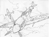 Spitfire Raf Coloring Sketch sketch template