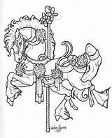 Coloring Pages Adult Animals Carousel sketch template