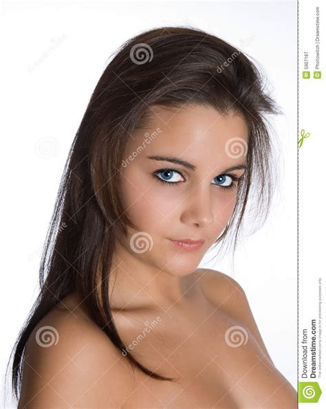 Blue Eyed Brunette Stock Image Image Of Makeup Gorgeous