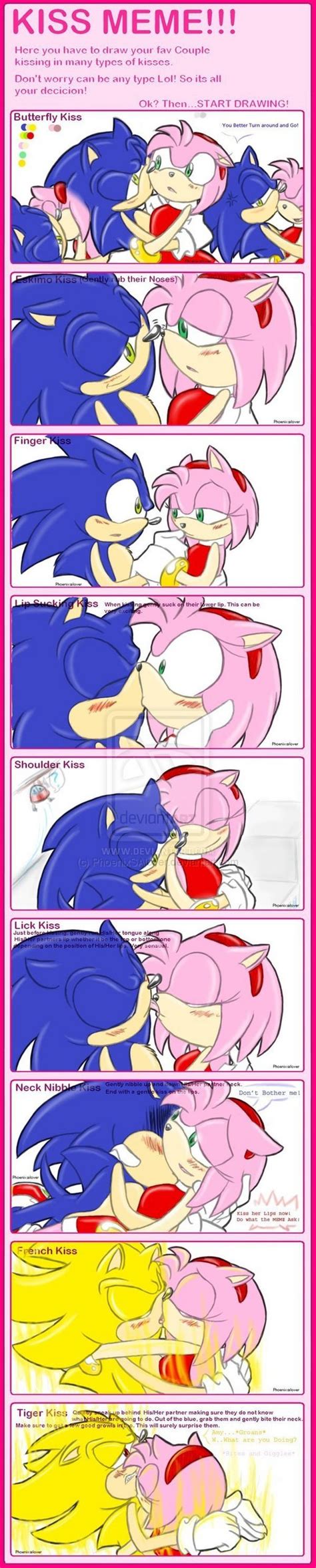 Sonamy Kiss Meme Sonic And Amy Photo 10622853 Fanpop