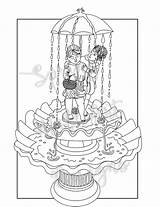Fountain Umbrella sketch template