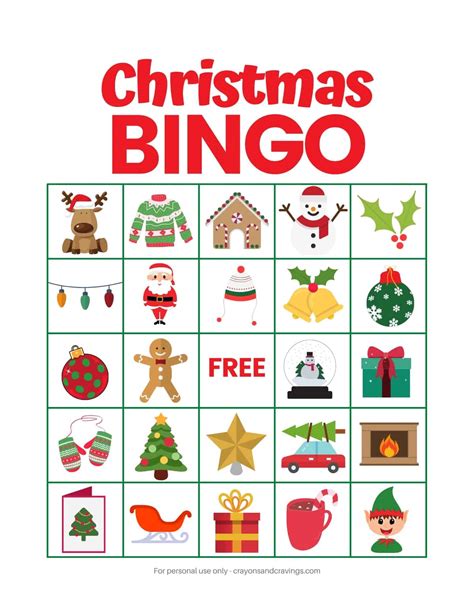 christmas bingo  printable christmas game   cards