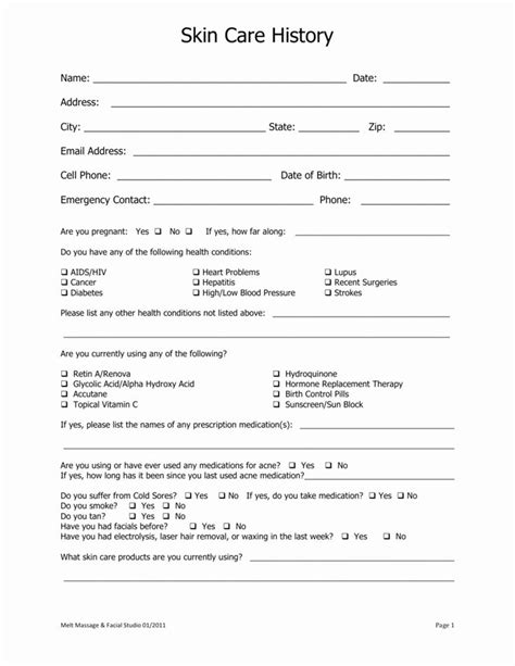 30 Esthetician Client Consultation Form Template In 2020