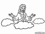 Jesus Clouds Coloring Pages Bible sketch template