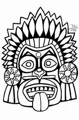 Mascaras Mayan Mayas Colorir Indigenas Aztecas Indigena Aztekische Mexican Máscaras Coloriage Manualidadesinfantiles Máscara Aztec Carrancas Masque Azteca Most Tribales Prehispanicos sketch template
