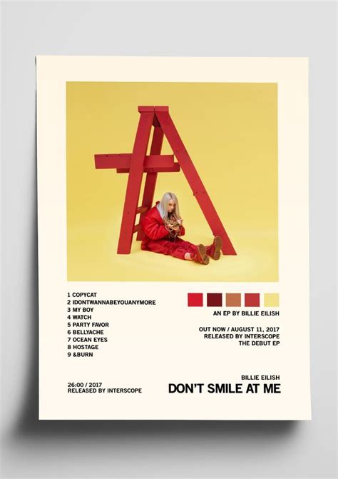 billie eilish dont smile   album tracklist poster    poster  posters