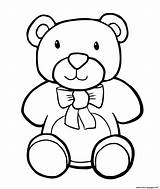 Coloring Bear Simple Kids Teddy Pages Printable Book Color sketch template