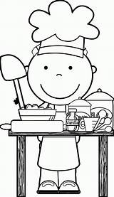 Chef Coloring Clipart Kid Baking Cooking Kids Clip Cute Pages Dinner Kitchen Preschool Book Community Colouring Sheets Chefs Helpers Library sketch template