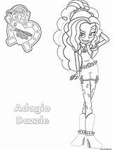 Adagio Dazzle Equestria Pony Jecolorie sketch template