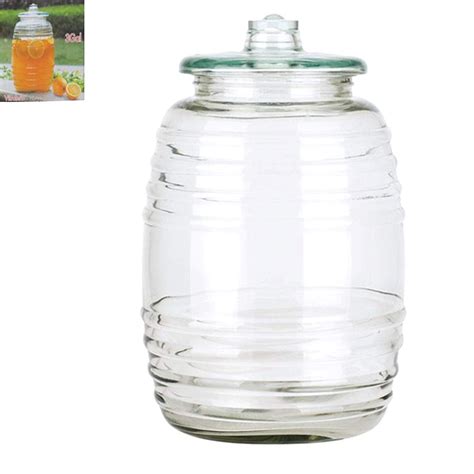 gallon glass barrel jar vitrolero aguas frescas water juice beverage container  lid fiesta
