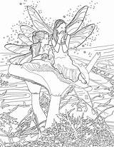 Coloring Pages Fairies Little Adults sketch template