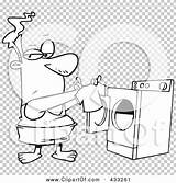 Dryer Holding Tiny Coloring Fresh Shirt Illustration Line Man Rf Royalty Clipart Toonaday sketch template