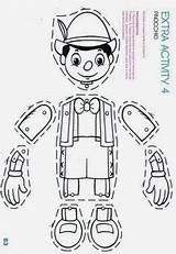 Pinocchio Paper Puppets Puppet Para Craft Color Cut Pages Coloring Google Crafts Bag Picasa Story Activities Da Kids Marionette Papel sketch template