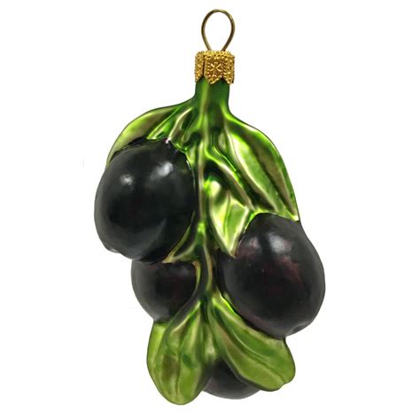 Cluster Of Black Olives Polish Glass Christmas Tree Ornament Fruit Food
