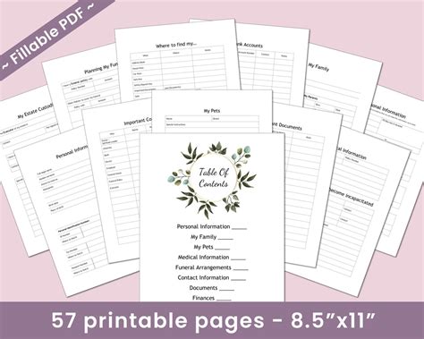 printable final wishes planner printable templates  nora