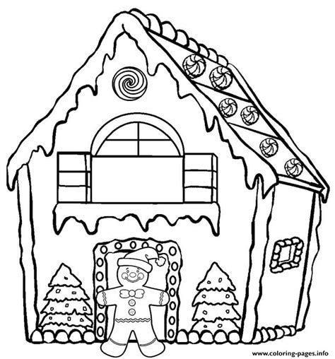 christmas gingerbread house printable coloring page printable
